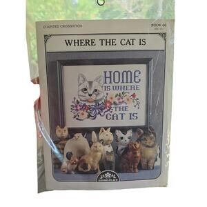Where The Cat Is Cross Stitch by Astor Place - Never Opened